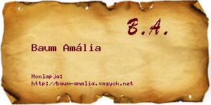 Baum Amália névjegykártya